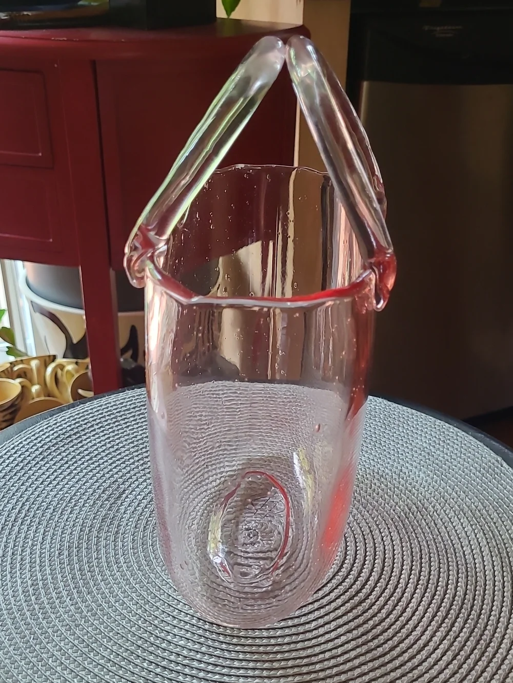 Bubbled Glass Handbag Vase